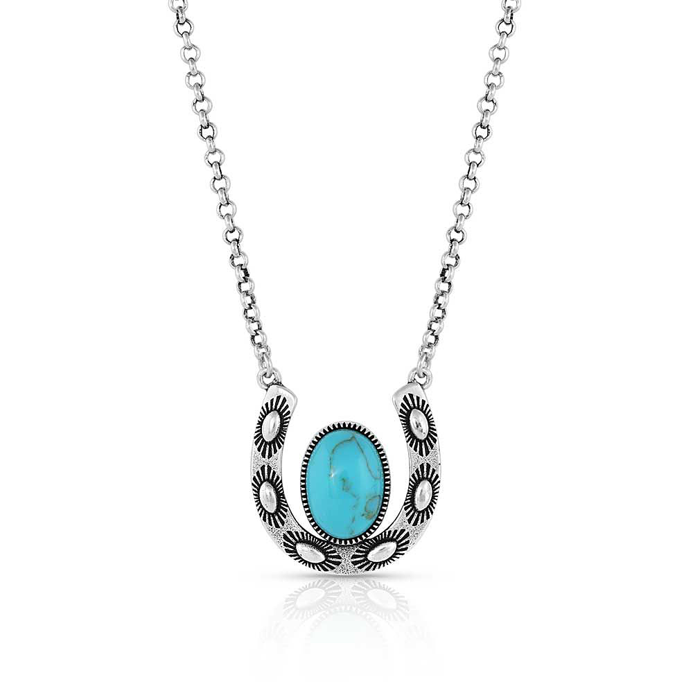 Montana Silversmiths Within Luck Turquoise Horseshoe Necklace | Bass ...